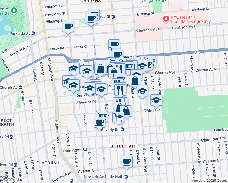 map of restaurants, bars, coffee shops, grocery stores, and more near in Brooklyn