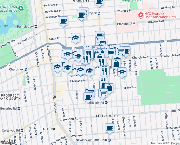 map of restaurants, bars, coffee shops, grocery stores, and more near in Brooklyn