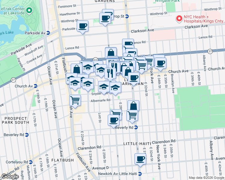 map of restaurants, bars, coffee shops, grocery stores, and more near in Brooklyn