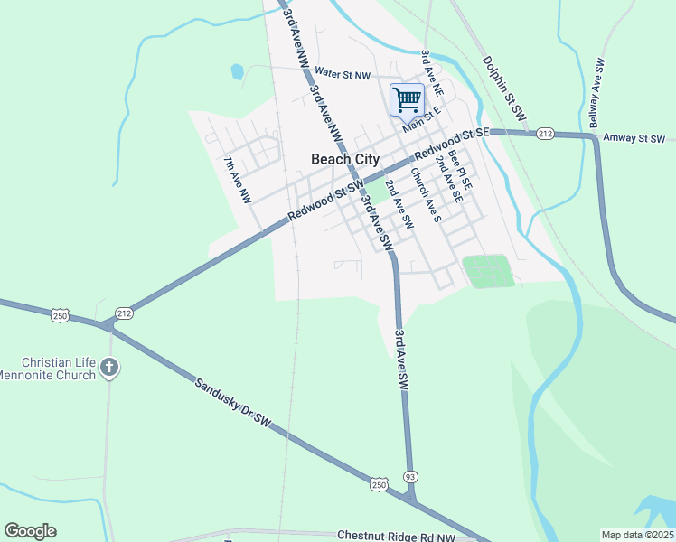 map of restaurants, bars, coffee shops, grocery stores, and more near 613 4th Avenue Southwest in Beach City