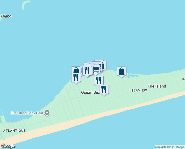 map of restaurants, bars, coffee shops, grocery stores, and more near 486 Bayberry Walk in Ocean Beach