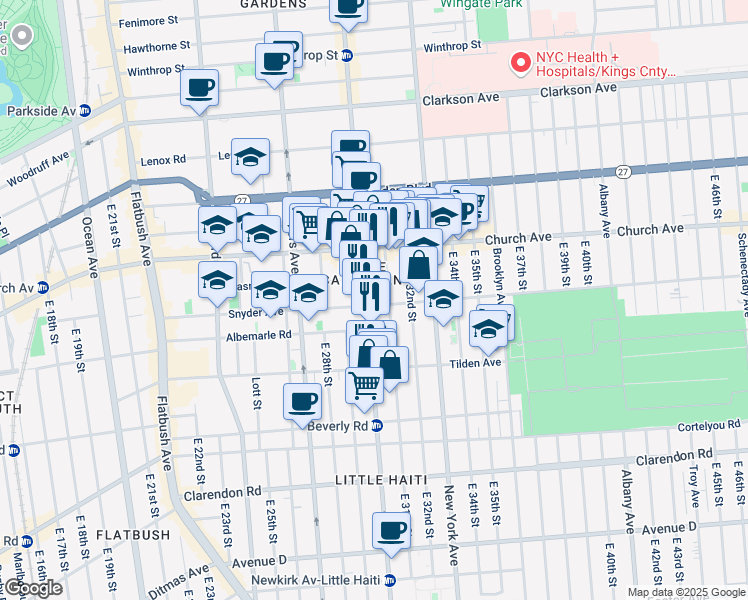 map of restaurants, bars, coffee shops, grocery stores, and more near in Brooklyn