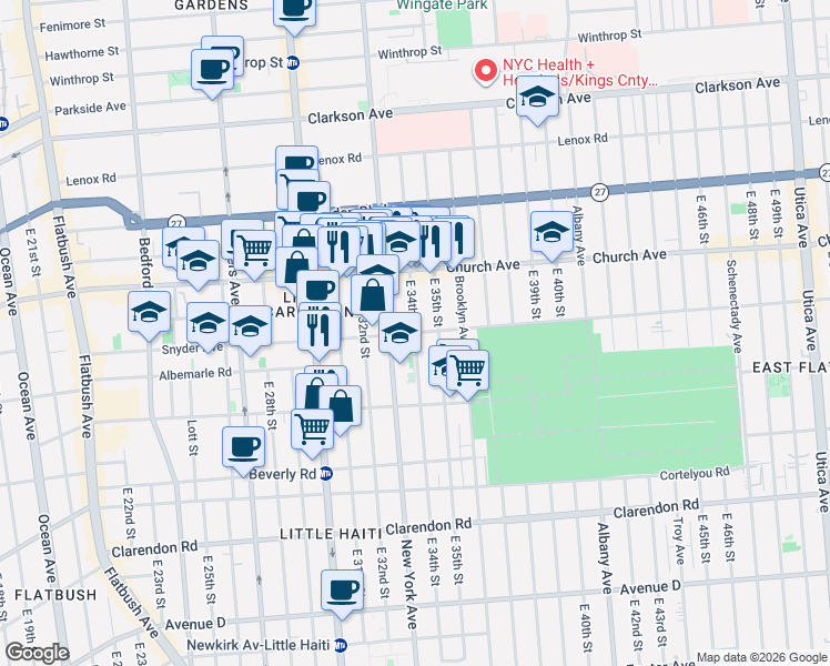 map of restaurants, bars, coffee shops, grocery stores, and more near in Brooklyn