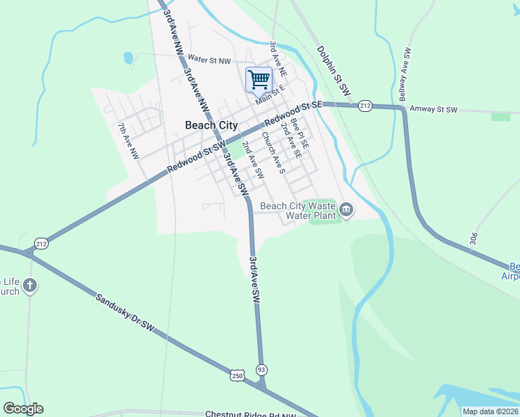 map of restaurants, bars, coffee shops, grocery stores, and more near 619 3rd Avenue Southwest in Beach City