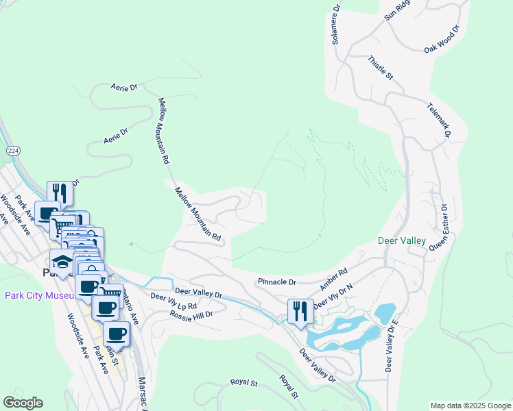 map of restaurants, bars, coffee shops, grocery stores, and more near 1501 April Mountain Drive in Park City