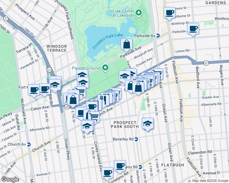 map of restaurants, bars, coffee shops, grocery stores, and more near in Brooklyn