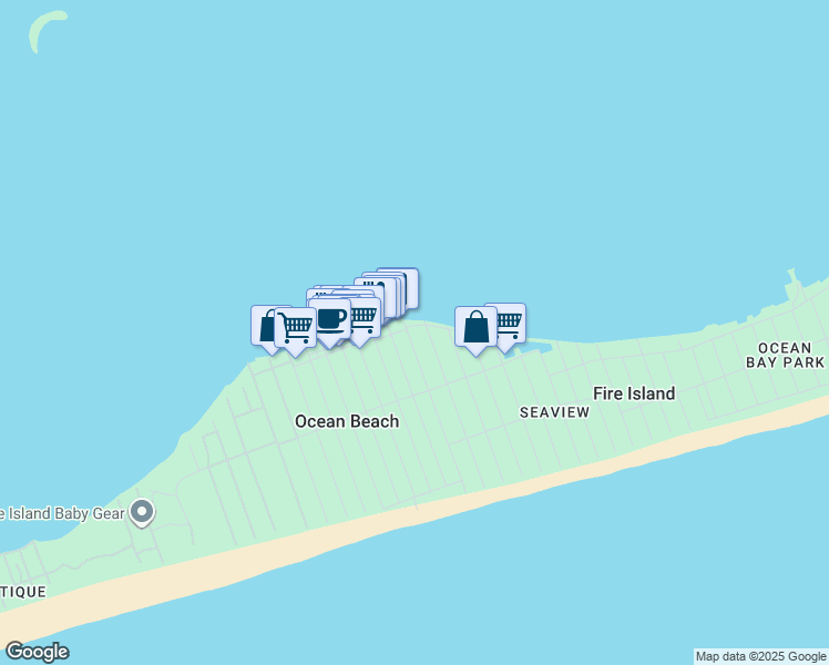 map of restaurants, bars, coffee shops, grocery stores, and more near 2 Bayview Avenue in Ocean Beach