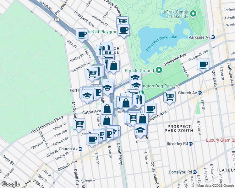 map of restaurants, bars, coffee shops, grocery stores, and more near in Brooklyn