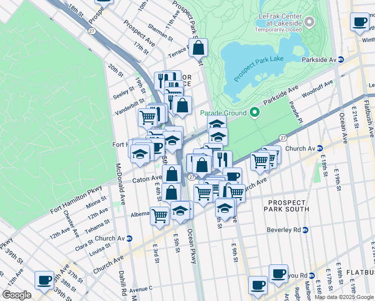 map of restaurants, bars, coffee shops, grocery stores, and more near in Brooklyn