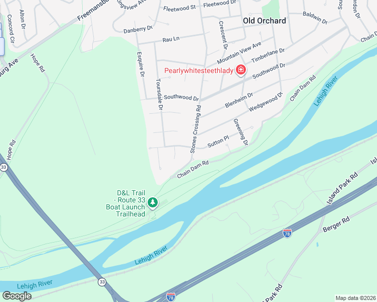 map of restaurants, bars, coffee shops, grocery stores, and more near 1740 Stones Crossing Road in Easton