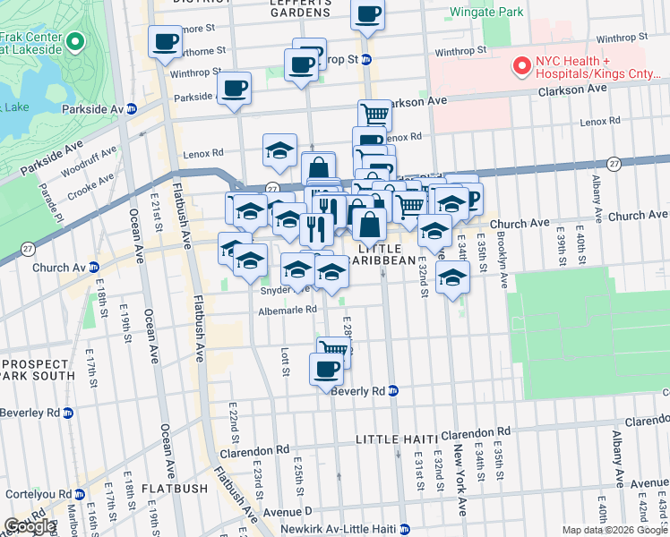 map of restaurants, bars, coffee shops, grocery stores, and more near 6 Lloyd Street in Brooklyn