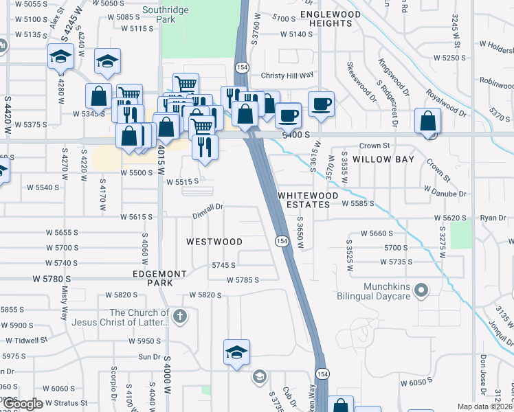 map of restaurants, bars, coffee shops, grocery stores, and more near 5223 South 3760 West in Salt Lake City