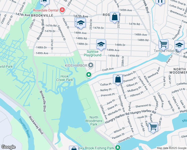 map of restaurants, bars, coffee shops, grocery stores, and more near 254-6 Craft Avenue in Queens