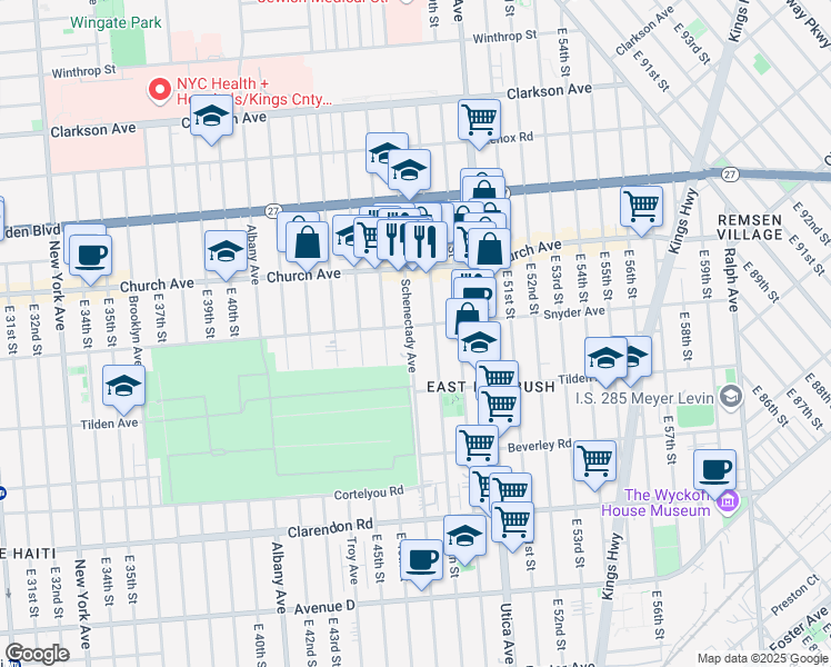 map of restaurants, bars, coffee shops, grocery stores, and more near in Brooklyn