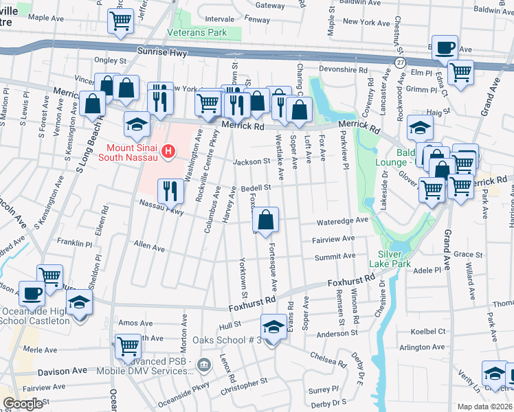 map of restaurants, bars, coffee shops, grocery stores, and more near 2458 Fortesque Avenue in Oceanside