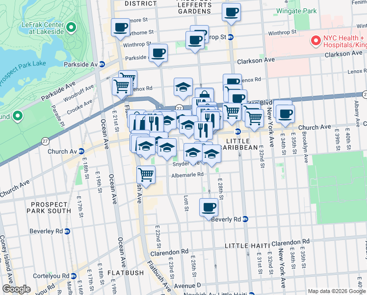 map of restaurants, bars, coffee shops, grocery stores, and more near 11 Woods Place in Brooklyn
