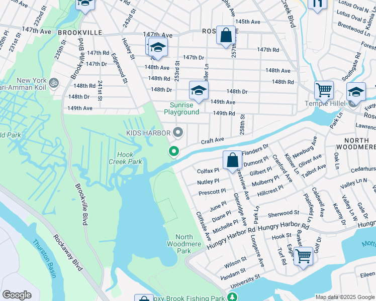 map of restaurants, bars, coffee shops, grocery stores, and more near 254-6 Craft Avenue in Queens