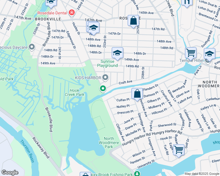map of restaurants, bars, coffee shops, grocery stores, and more near 254-6 Craft Avenue in Queens