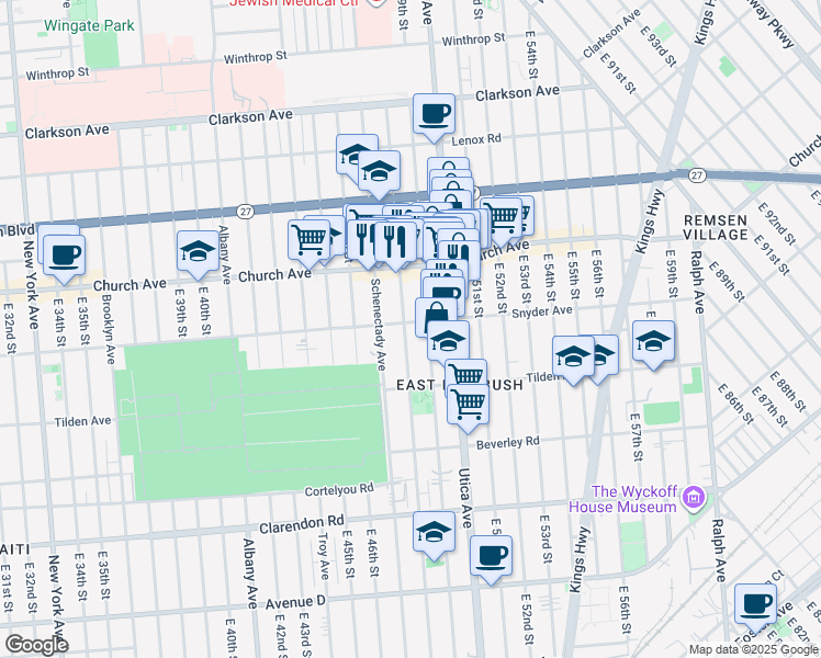 map of restaurants, bars, coffee shops, grocery stores, and more near in Brooklyn
