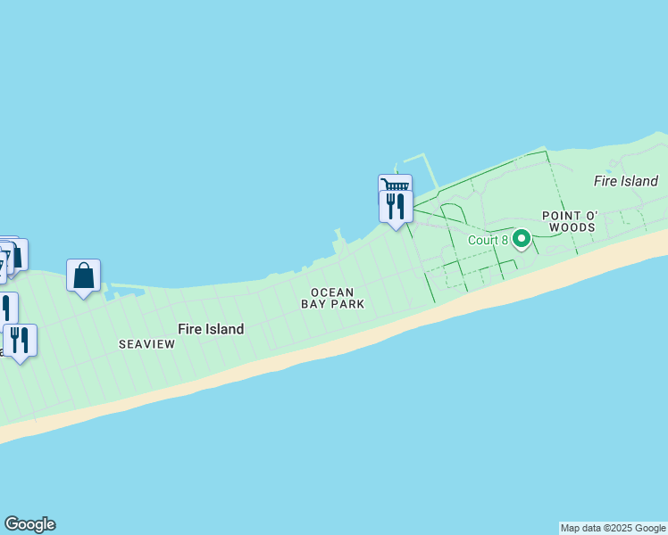 map of restaurants, bars, coffee shops, grocery stores, and more near 48 Bayview Avenue in Ocean Beach