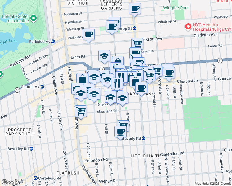 map of restaurants, bars, coffee shops, grocery stores, and more near 29 Veronica Place in Brooklyn