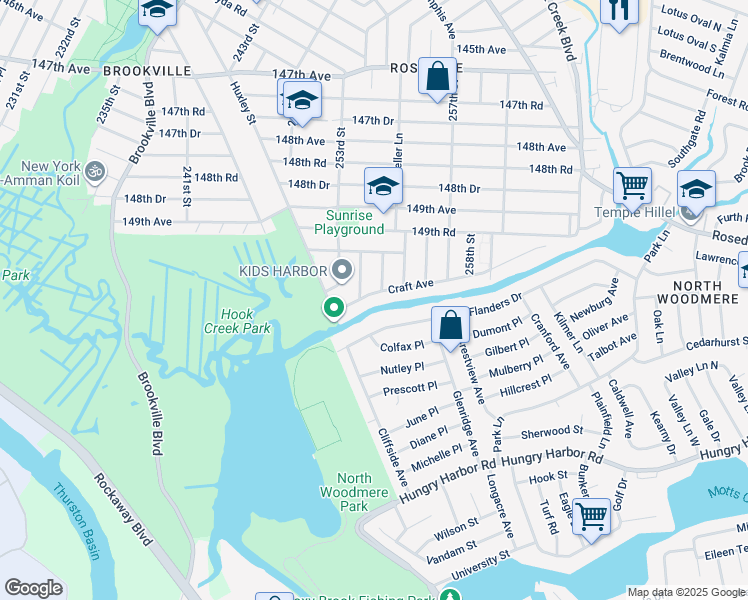 map of restaurants, bars, coffee shops, grocery stores, and more near 254-6 Craft Avenue in Queens