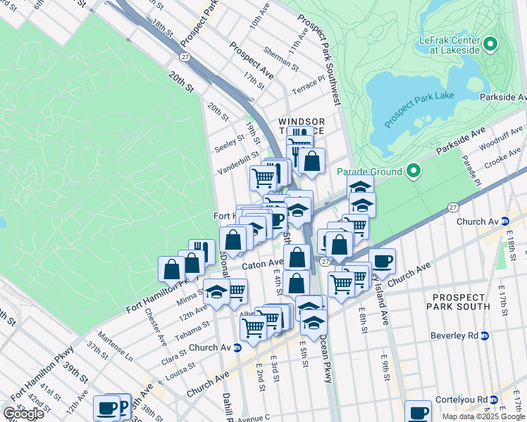 map of restaurants, bars, coffee shops, grocery stores, and more near in Brooklyn