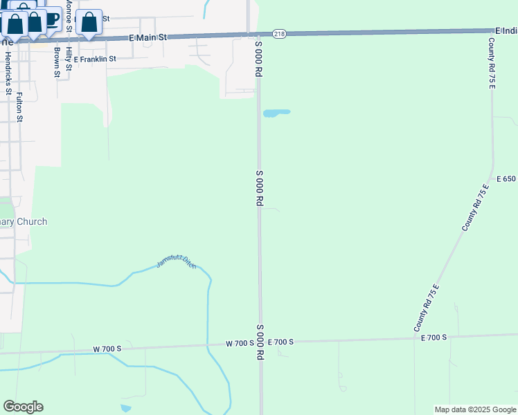 map of restaurants, bars, coffee shops, grocery stores, and more near 6564 South 000 Road in Berne