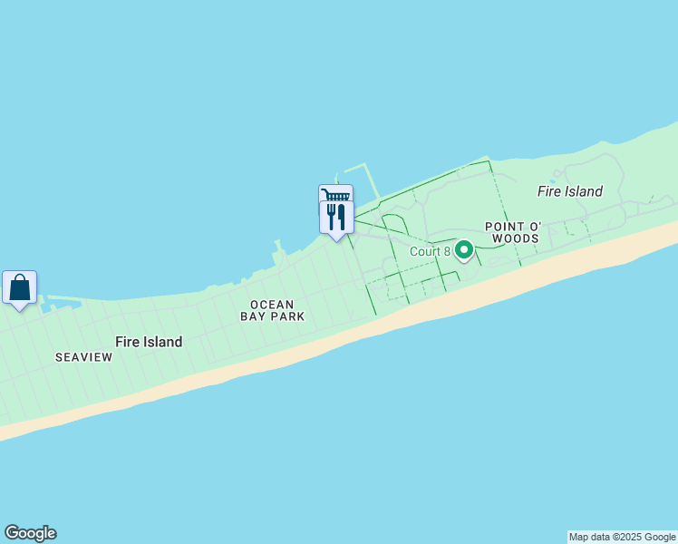 map of restaurants, bars, coffee shops, grocery stores, and more near 16 Seneca Walk in Ocean Beach