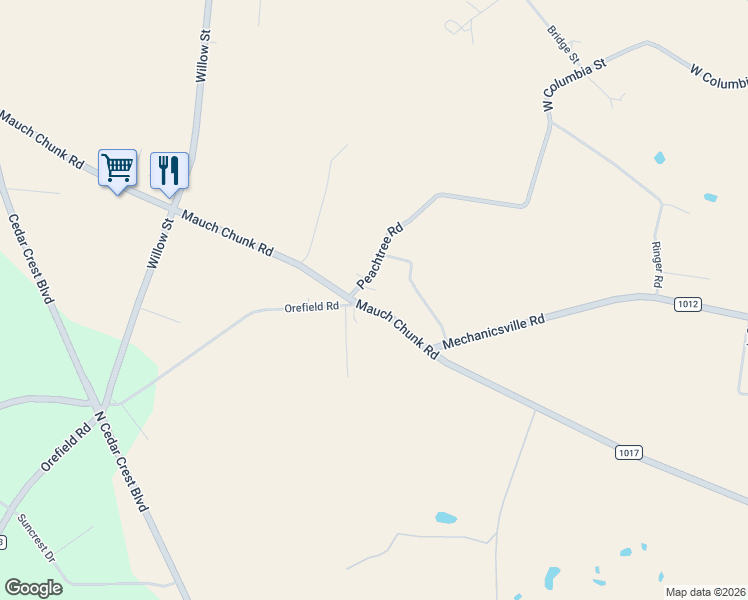 map of restaurants, bars, coffee shops, grocery stores, and more near 2995 Mauch Chunk Road in Allentown