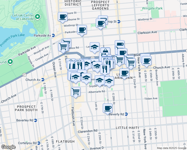 map of restaurants, bars, coffee shops, grocery stores, and more near 11 Woods Place in Brooklyn