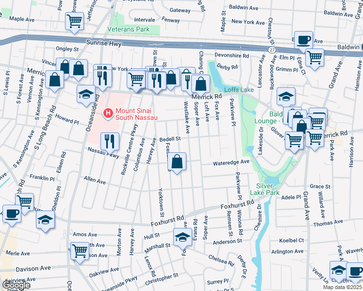 map of restaurants, bars, coffee shops, grocery stores, and more near 2458 Fortesque Avenue in Oceanside