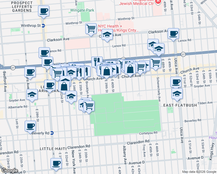 map of restaurants, bars, coffee shops, grocery stores, and more near in Brooklyn