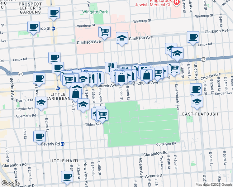 map of restaurants, bars, coffee shops, grocery stores, and more near in Brooklyn