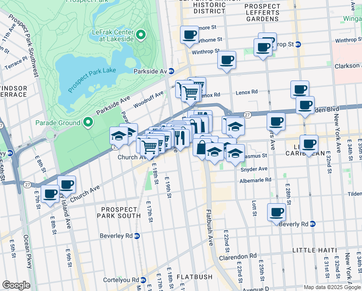 map of restaurants, bars, coffee shops, grocery stores, and more near in Brooklyn
