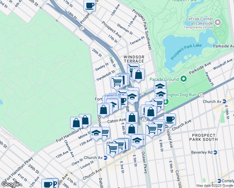 map of restaurants, bars, coffee shops, grocery stores, and more near in Brooklyn