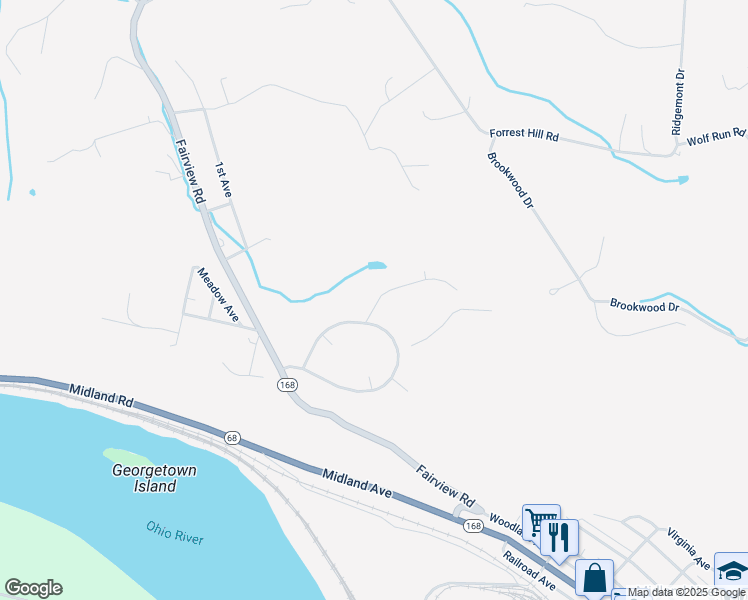 map of restaurants, bars, coffee shops, grocery stores, and more near 2 Midcrest Homes in Midland