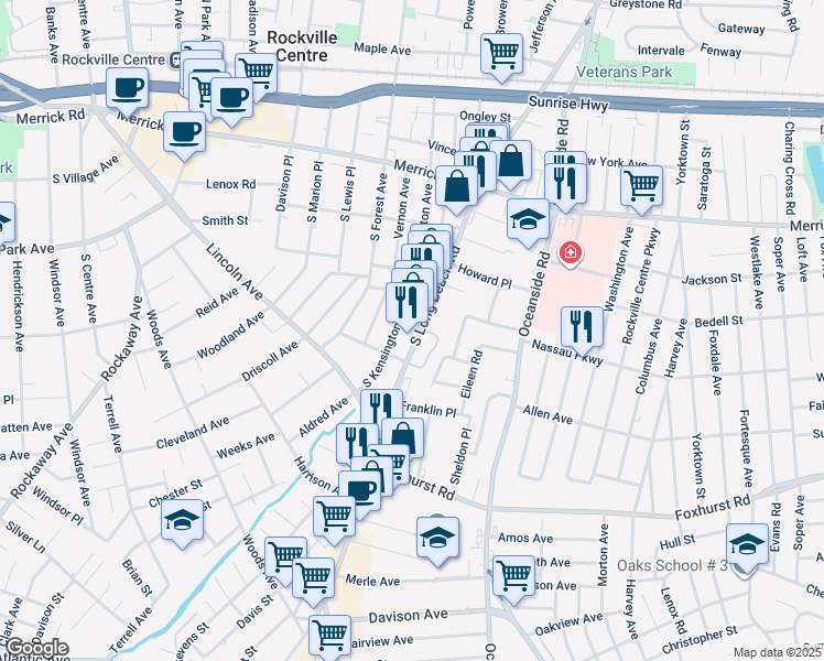 map of restaurants, bars, coffee shops, grocery stores, and more near 2525 Long Beach Road in Oceanside