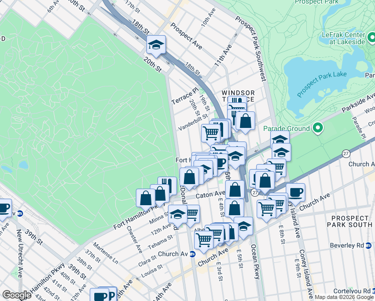map of restaurants, bars, coffee shops, grocery stores, and more near 123 Greenwood Avenue in Brooklyn