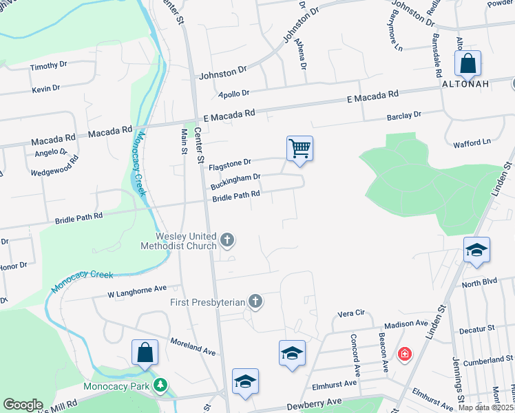 map of restaurants, bars, coffee shops, grocery stores, and more near 2734 Briarwood Place in Bethlehem
