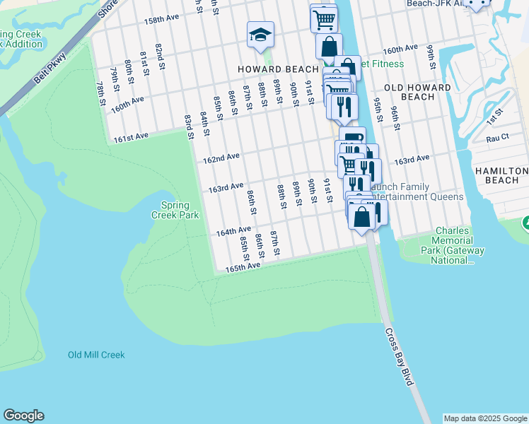 map of restaurants, bars, coffee shops, grocery stores, and more near in Queens