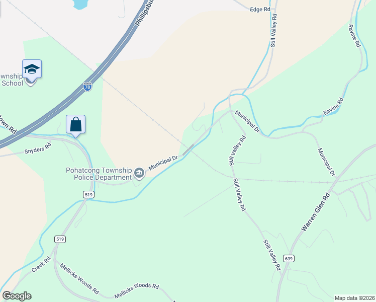 map of restaurants, bars, coffee shops, grocery stores, and more near Municipal Drive in Alpha