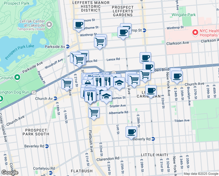 map of restaurants, bars, coffee shops, grocery stores, and more near in Brooklyn