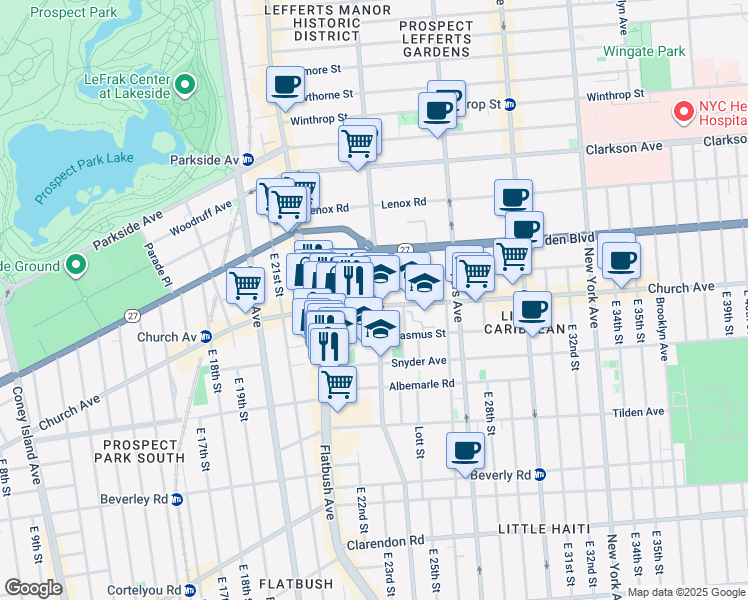 map of restaurants, bars, coffee shops, grocery stores, and more near in Brooklyn