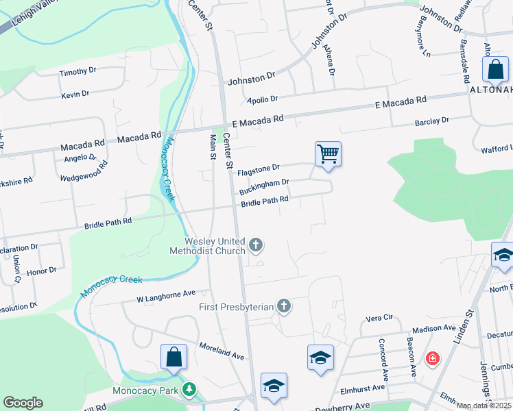 map of restaurants, bars, coffee shops, grocery stores, and more near 200 Bridle Path Road in Bethlehem