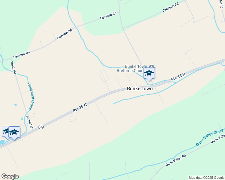 map of restaurants, bars, coffee shops, grocery stores, and more near 31327 Route 35 North in McAlisterville