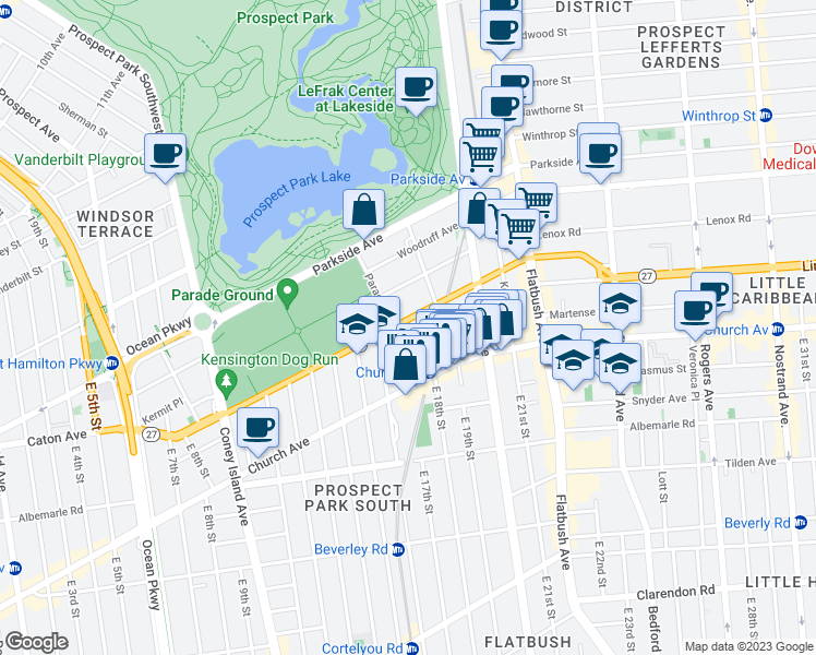 map of restaurants, bars, coffee shops, grocery stores, and more near in Brooklyn