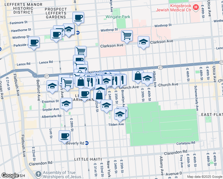 map of restaurants, bars, coffee shops, grocery stores, and more near in Brooklyn