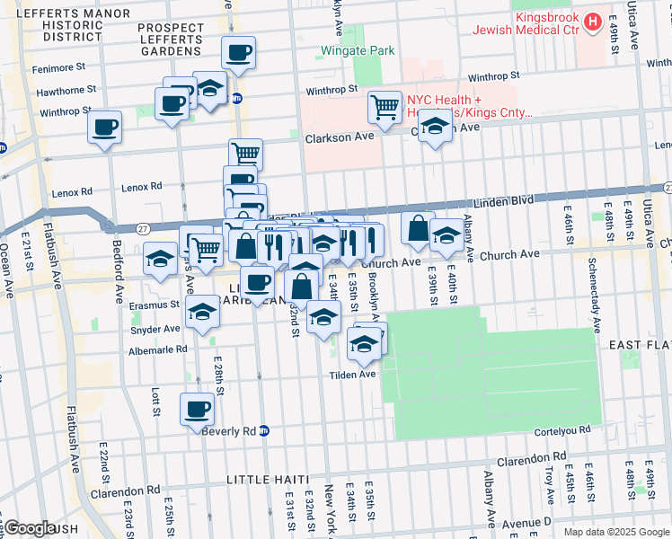 map of restaurants, bars, coffee shops, grocery stores, and more near in Brooklyn
