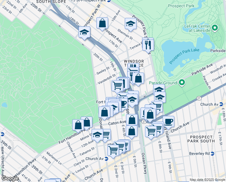 map of restaurants, bars, coffee shops, grocery stores, and more near 61 East 3rd Street in Brooklyn